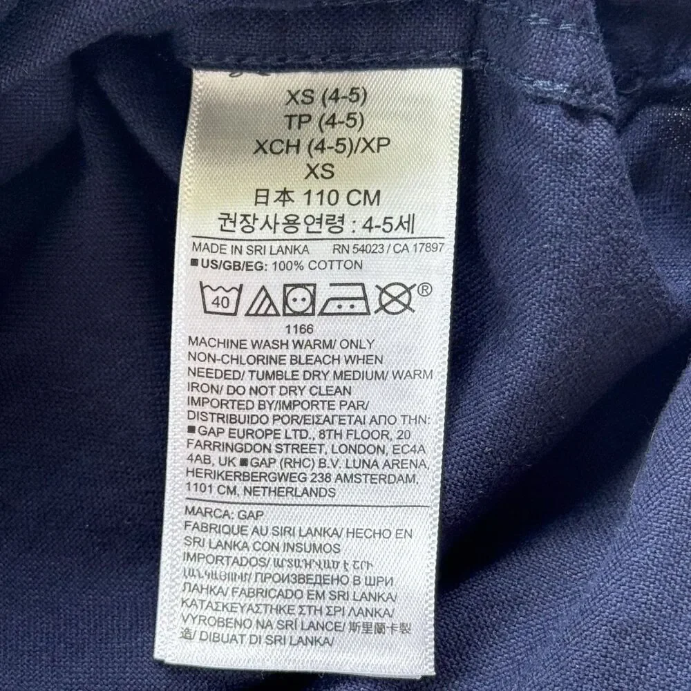 4/$10 - NWT Gap Kids Toddler Boys Navy Button Up Cotton Long Sleeve Shirt